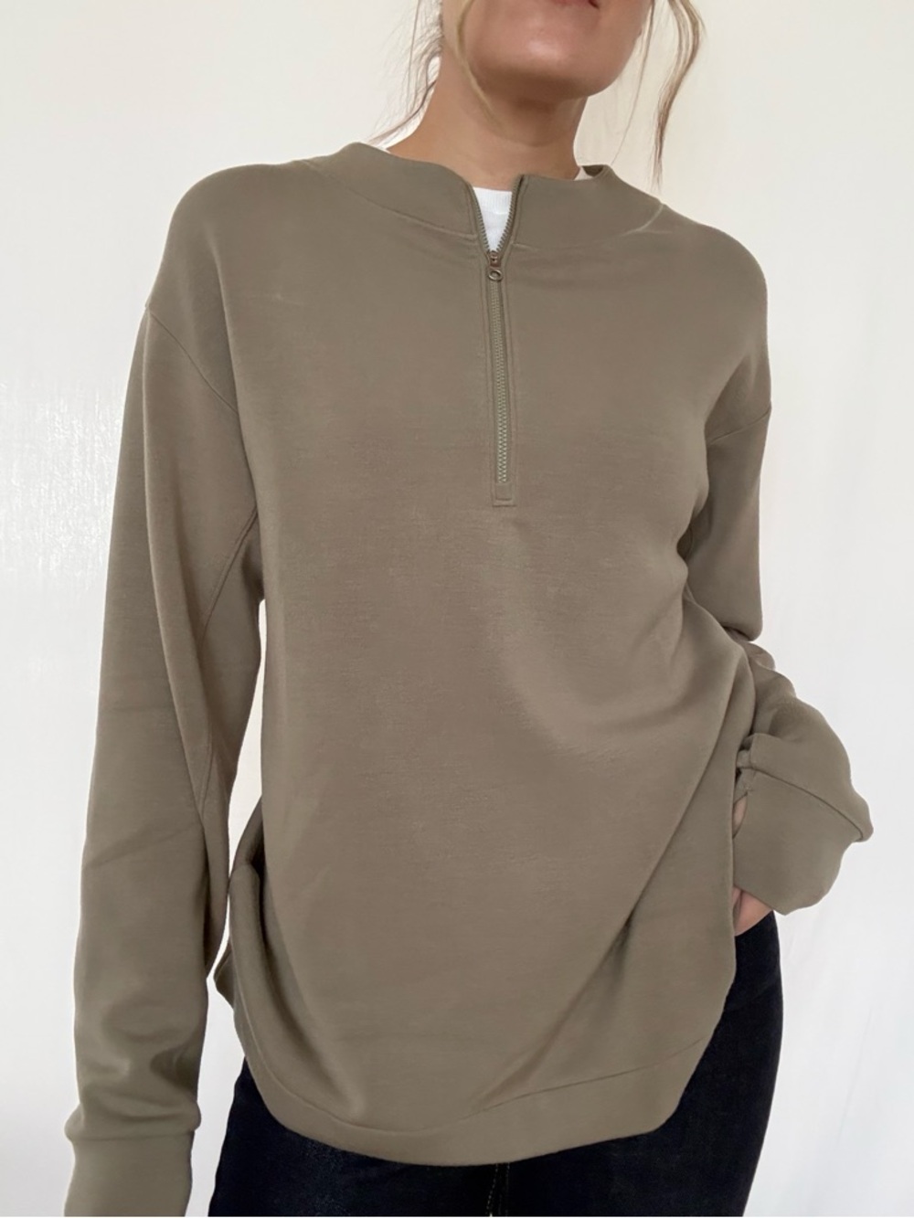 Varley Half-Zip Crewneck Sweat - Taupe